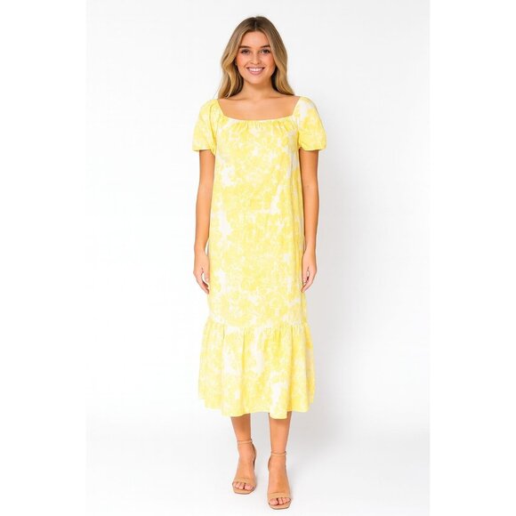 2/$30 ZARA XS-S Yellow & White Floral Cotton Dress - Picture 1 of 14